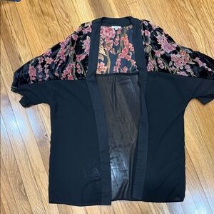 Kori Black and Pink Floral Kimono